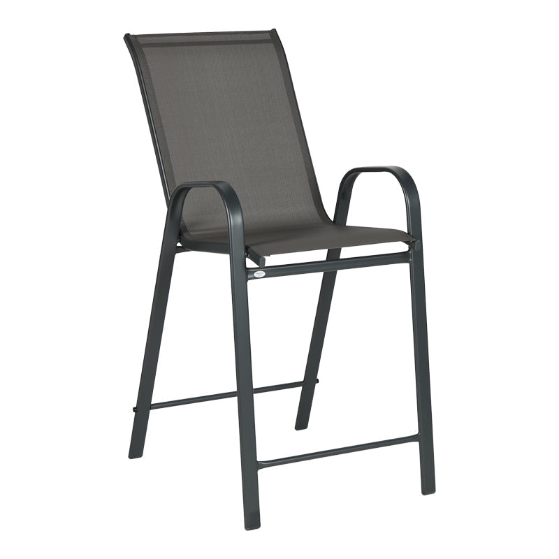 Scaun de bar mediu Calan, metal si textilena, Gri inchis - Maro inchis - Maro deschis, 55x70x114 cm - Scaun de bar mediu Calan, metal si textilena, Gri inchis - Maro inchis - Maro deschis, 55x70x114 cm - 130-000197