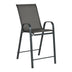 Scaun de bar mediu Calan, metal si textilena, Gri inchis - Maro inchis - Maro deschis, 55x70x114 cm - 130-000197