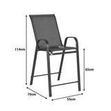 Scaun de bar mediu Calan, metal si textilena, Gri inchis - Maro inchis - Maro deschis, 55x70x114 cm - Maro inchis