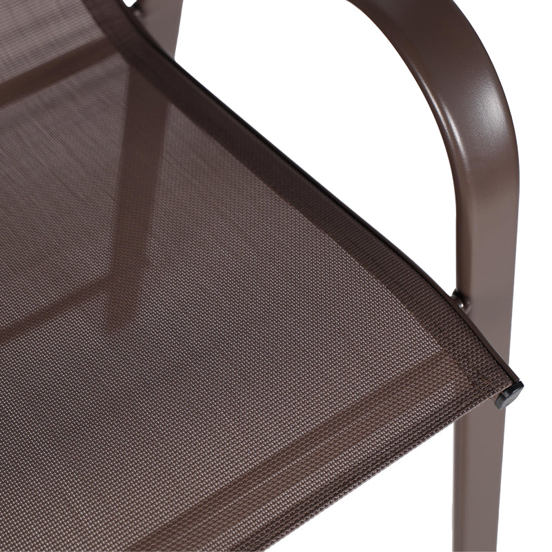 Scaun de bar mediu Calan, metal si textilena, Gri inchis - Maro inchis - Maro deschis, 55x70x114 cm - Maro inchis