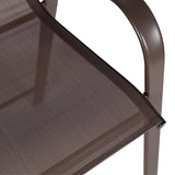 Scaun de bar mediu Calan, metal si textilena, Gri inchis - Maro inchis - Maro deschis, 55x70x114 cm - Maro inchis