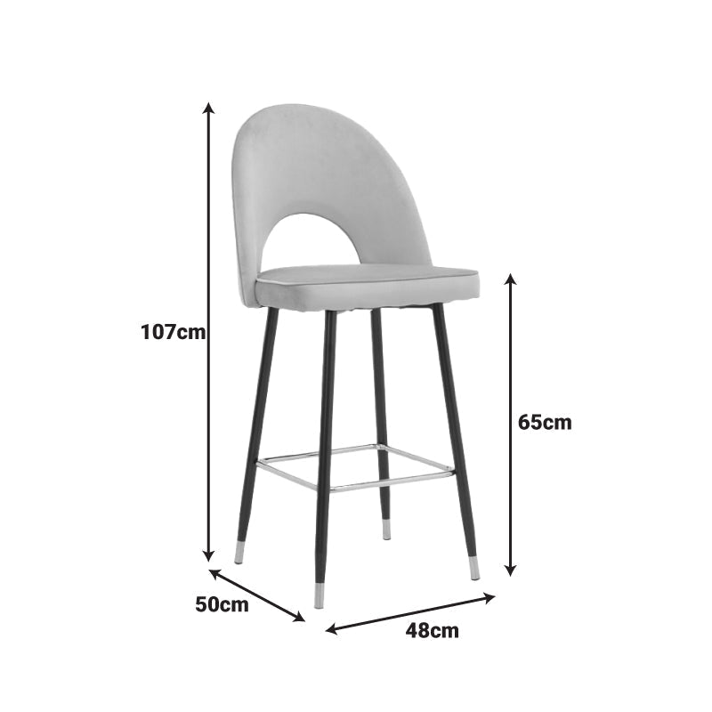 Scaun de bar Medium height bar, 48x50x107 cm - Negru-Auriu