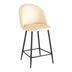 Scaun bar cu funcție reglabilă Perch, Catifea, Metal, Crem - Negru, 50x43x99 cm - 128-000078