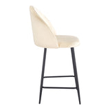 Scaun bar cu funcție reglabilă Perch, Catifea, Metal, Crem - Negru, 50x43x99 cm - Crem