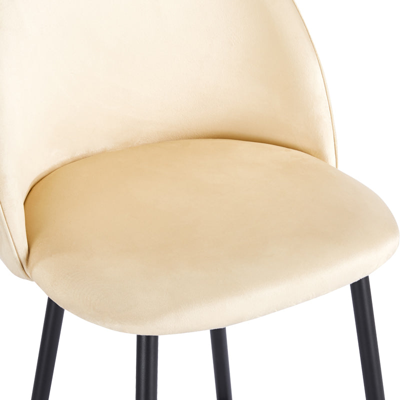 Scaun bar cu funcție reglabilă Perch, Catifea, Metal, Crem - Negru, 50x43x99 cm - Crem