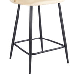 Scaun bar cu funcție reglabilă Perch, Catifea, Metal, Crem - Negru, 50x43x99 cm - Crem