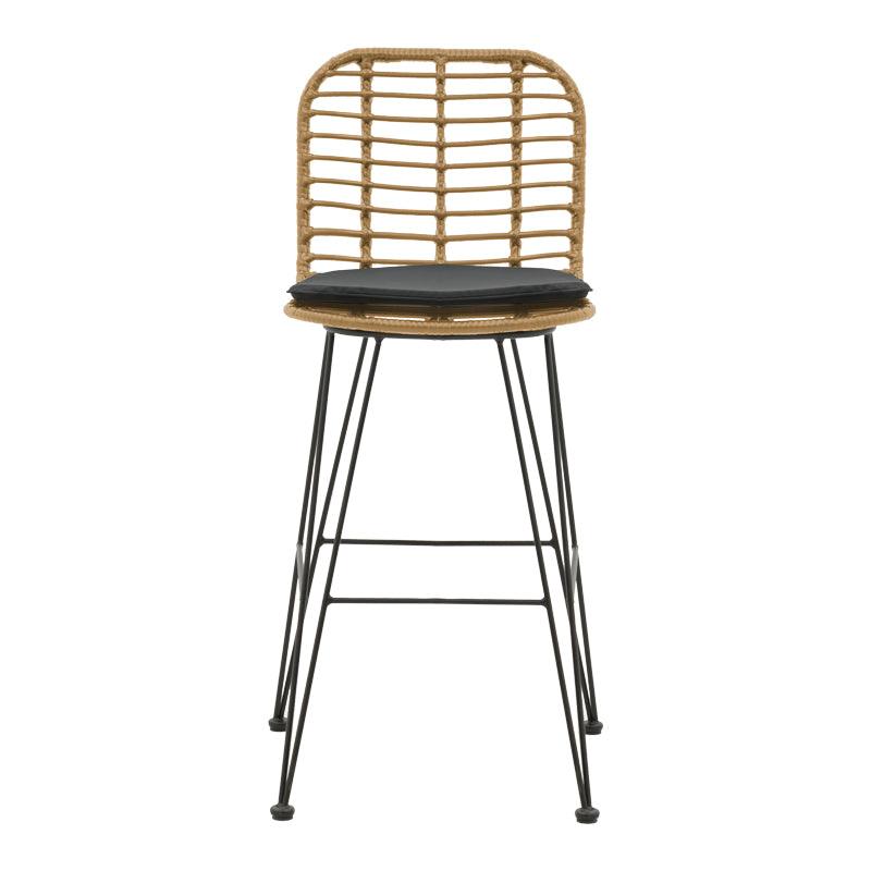 Scaun de bar Naoki, Negru - Natural, 46x56x110 cm - Natural
