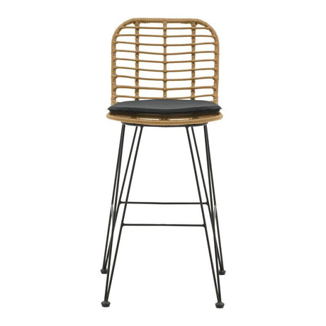Scaun de bar Naoki, Negru - Natural, 46x56x110 cm