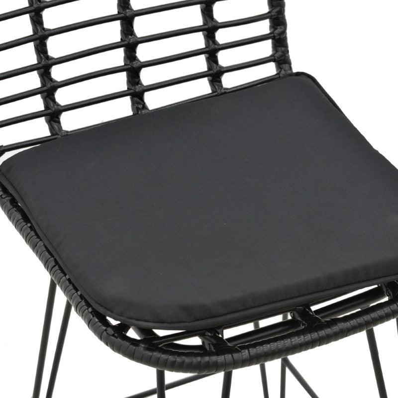 Scaun de bar Naoki, Negru - Natural, 46x56x110 cm - Negru