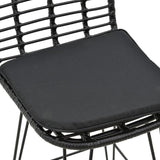 Scaun de bar Naoki, Negru - Natural, 46x56x110 cm - Negru