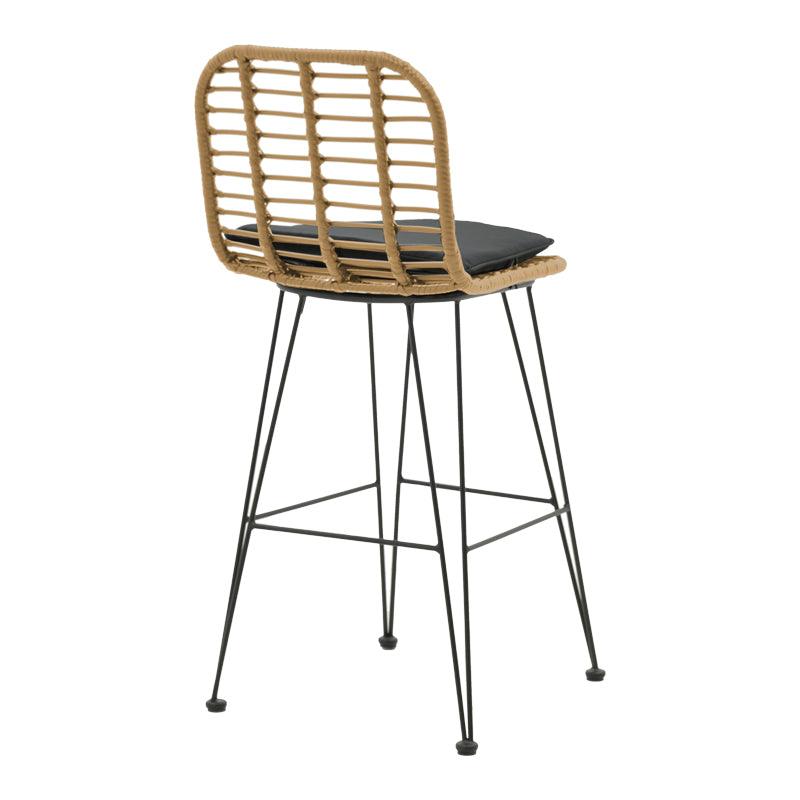 Scaun de bar Naoki, Negru - Natural, 46x56x110 cm - Natural