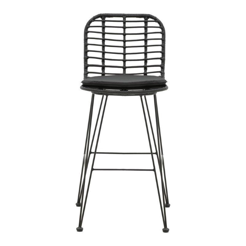 Scaun de bar Naoki, Negru - Natural, 46x56x110 cm - Negru