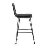 Scaun de bar Naoki, Negru - Natural, 46x56x110 cm - Negru