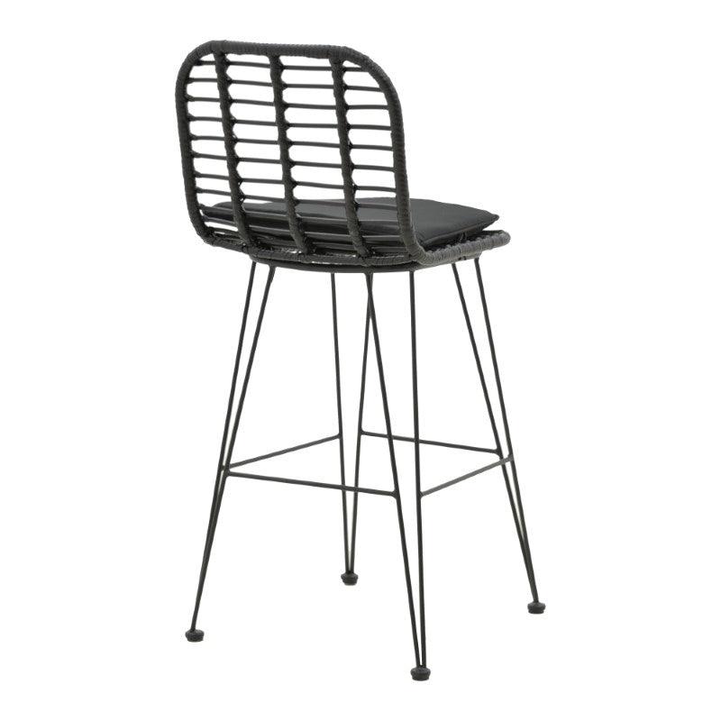 Scaun de bar Naoki, Negru - Natural, 46x56x110 cm - Negru