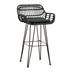 Scaun de bar Naoki cu perna pe picior negru-metal, negru, 52x50x90 cm