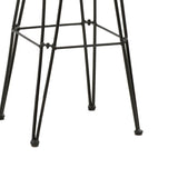 Scaun de bar Naoki cu perna pe picior negru-metal, negru, 52x50x90 cm