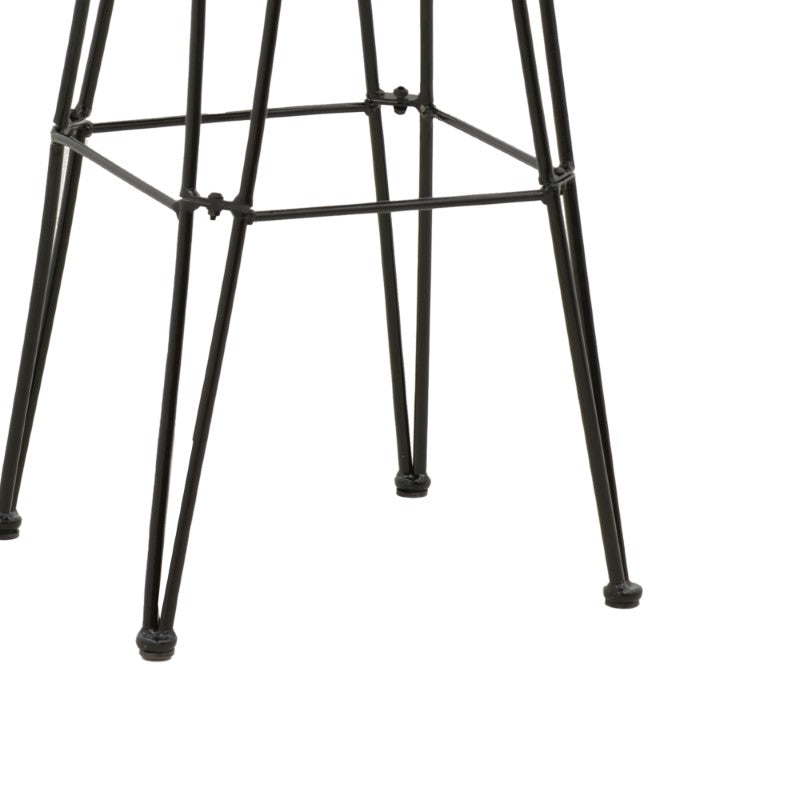 Scaun de bar Naoki cu perna pe picior negru-metal, negru, 52x50x90 cm, foto produs 6
