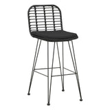 Scaun de bar Naoki, Negru - Natural, 46x56x110 cm - Scaun de bar Naoki, Negru - Natural, 46x56x110 cm