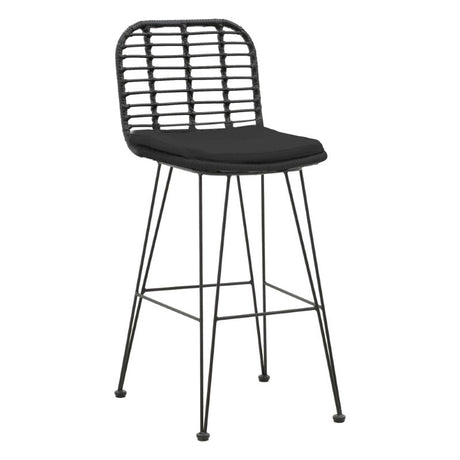 Scaun de bar Naoki, Negru - Natural, 46x56x110 cm