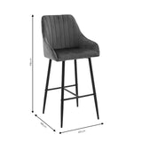 Scaun de bar Patrin, Portocaliu - Negru, 68x45x101 cm - Portocaliu