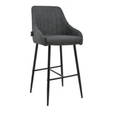 Scaun de bar Patrin picior -metal, Gri inchis neagra, 49x48x98 cm