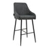 Scaun de bar Patrin picior -metal, Gri inchis neagra, 49x48x98 cm