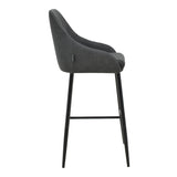 Scaun de bar Patrin picior -metal, Gri inchis neagra, 49x48x98 cm