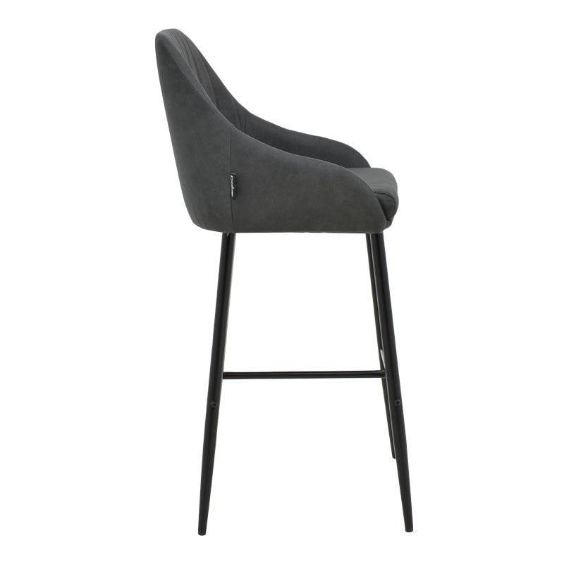 Scaun de bar Patrin picior -metal, Gri inchis neagra, 49x48x98 cm, detaliu produs