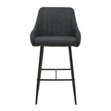 Scaun de bar Patrin picior -metal, Gri inchis neagra, 49x48x98 cm