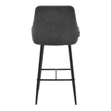Scaun de bar Patrin picior -metal, Gri inchis neagra, 49x48x98 cm