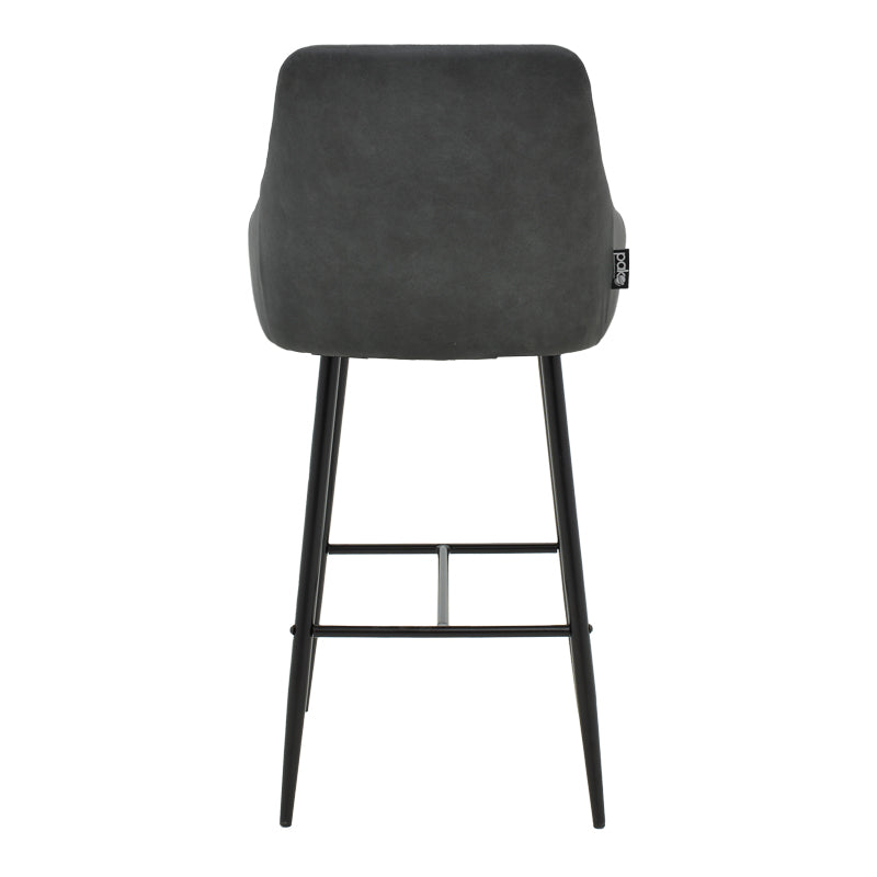 Scaun de bar Patrin picior -metal, Gri inchis neagra, 49x48x98 cm, foto produs