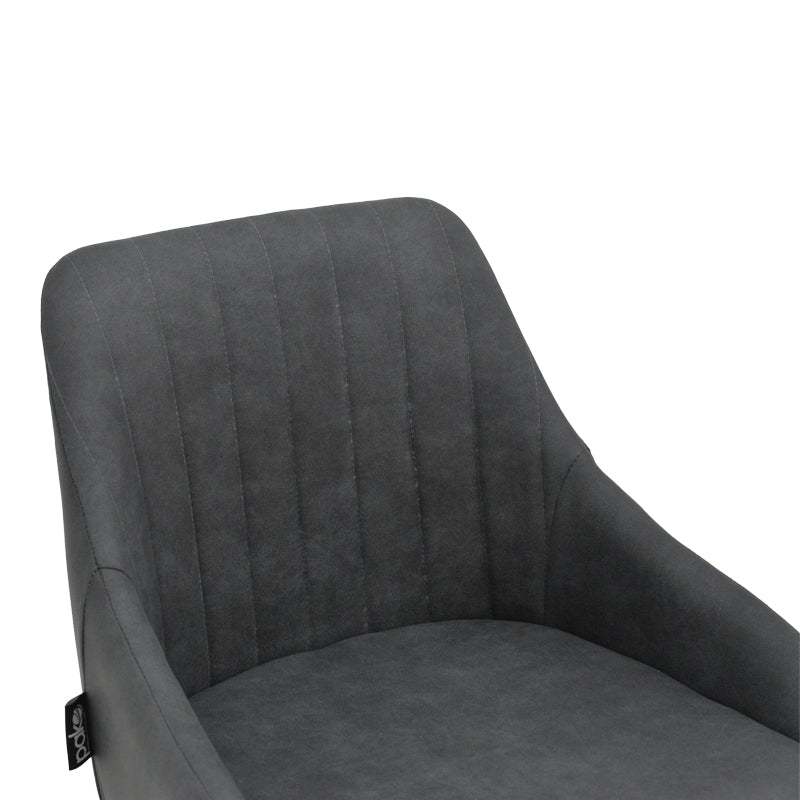 Scaun de bar Patrin picior -metal, Gri inchis neagra, 49x48x98 cm, foto produs 6