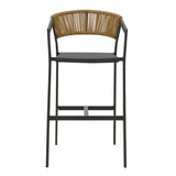 Scaun de bar Phoenix, Alb - Gri inchis, 53x58x103 cm - Gri inchis