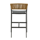 Scaun de bar Phoenix, Alb - Gri inchis, 53x58x103 cm - Gri inchis