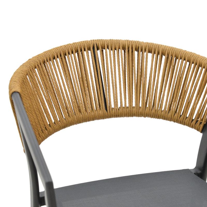 Scaun de bar Phoenix, Alb - Gri inchis, 53x58x103 cm - Gri inchis