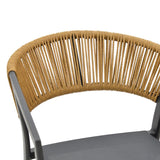Scaun de bar Phoenix, Alb - Gri inchis, 53x58x103 cm - Gri inchis