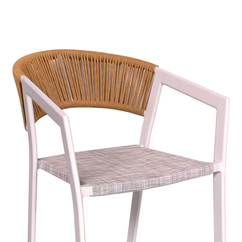Scaun de bar Phoenix, Alb - Gri inchis, 53x58x103 cm - Alb