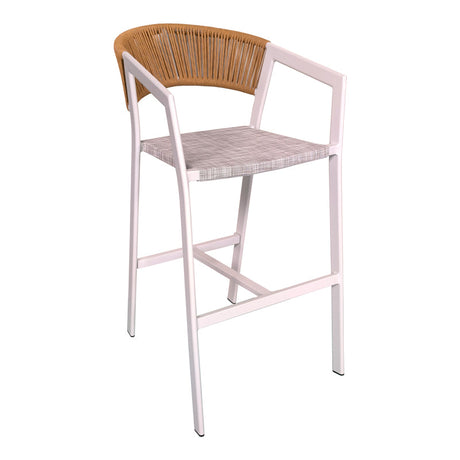 Scaun de bar Phoenix, Alb - Gri inchis, 53x58x103 cm