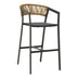 Scaun de bar Phoenix, Alb - Gri inchis, 53x58x103 cm - 291-000016