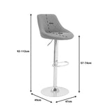 Scaun de bar reglabil pe inaltime Boronez, Diverse culori, 47x49x112 cm - Negru