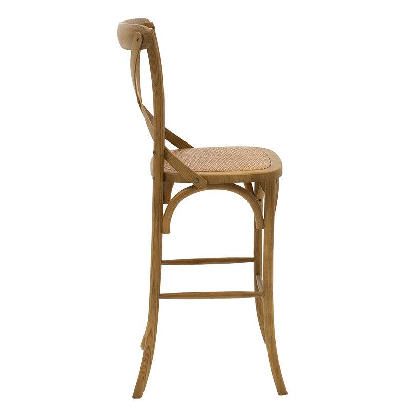 Scaun de bar Reid, Sonoma - Nuc, 52x45x116 cm - Nuc