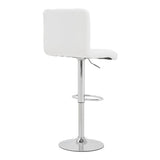 Scaun de bar Remina, Alb - Negru, 44x44x112 cm - Alb