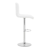 Scaun de bar Remina, Alb - Negru, 44x44x112 cm - Alb