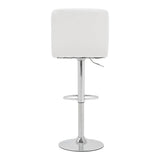 Scaun de bar Remina, Alb - Negru, 44x44x112 cm - Alb