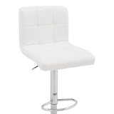 Scaun de bar Remina, Alb - Negru, 44x44x112 cm - Alb