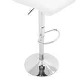 Scaun de bar Remina, Alb - Negru, 44x44x112 cm - Alb