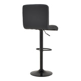 Scaun de bar Remina, Alb - Negru, 44x44x112 cm - Negru
