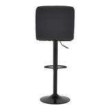 Scaun de bar Remina, Alb - Negru, 44x44x112 cm - Negru