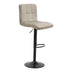 Scaun de bar ajustabil pe înaltime Remina, Catifea Neagra, Baza, Mata, Bej - Negru, 44x44x112 cm - 292-000022