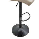 Scaun de bar ajustabil pe înaltime Remina, Catifea Neagra, Baza, Mata, Bej - Negru, 44x44x112 cm - Bej